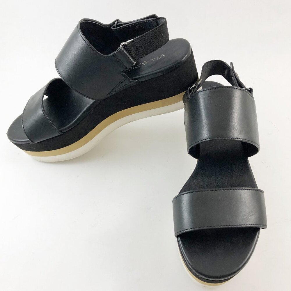 VIA SPIGA Neza Platform Leather Sporty Strappy Sandals 6.5 US/36.5 EU - Picture 2 of 12
